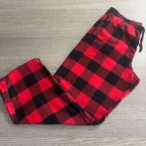 GAPBody Pajama Pants Women’s Plaid Size M Oversized Red Cotton Sleepwear